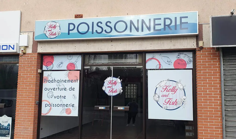 Enseigne caisson lumineux Poissonnerie St alban
